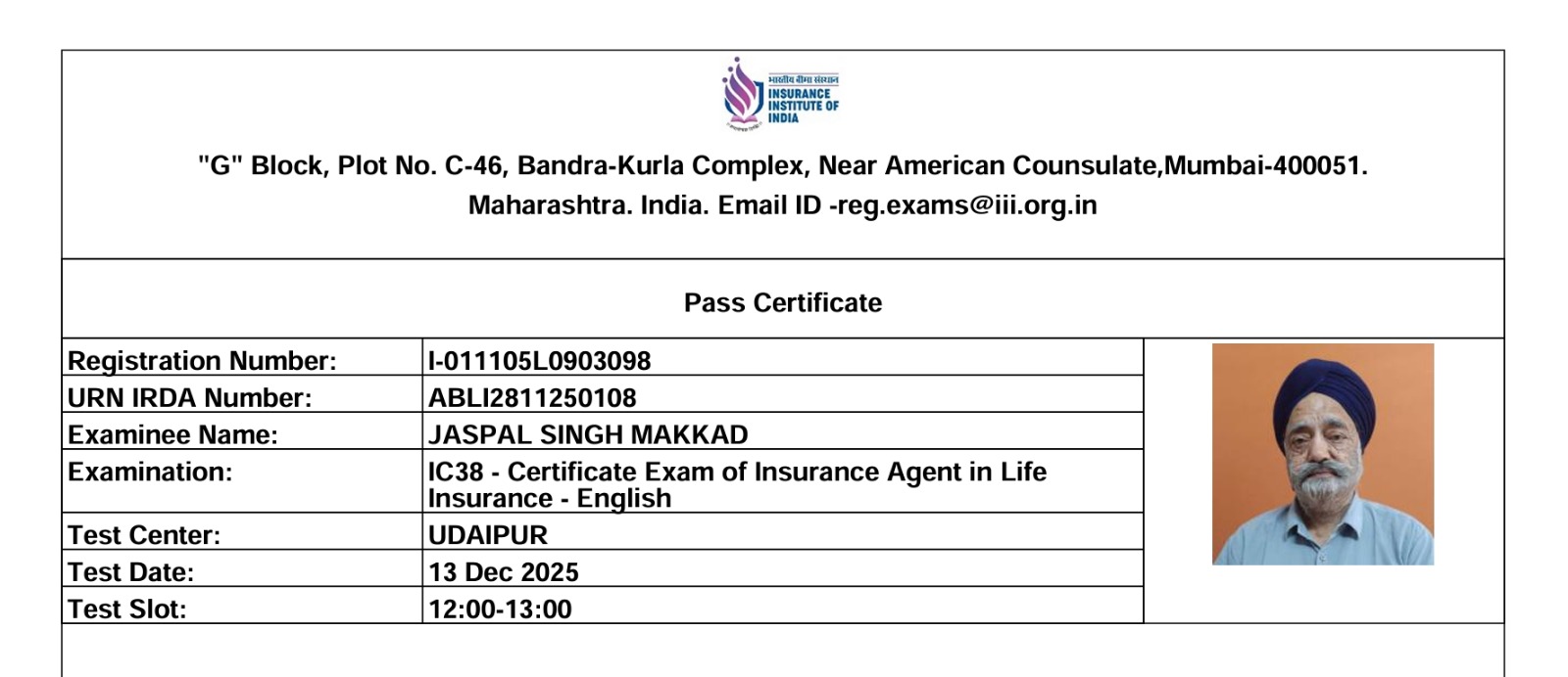 Certificate